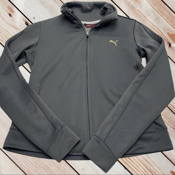 PUMA Womens Gray Full Zip Performance Sweatshirt - Picture 1 of 5